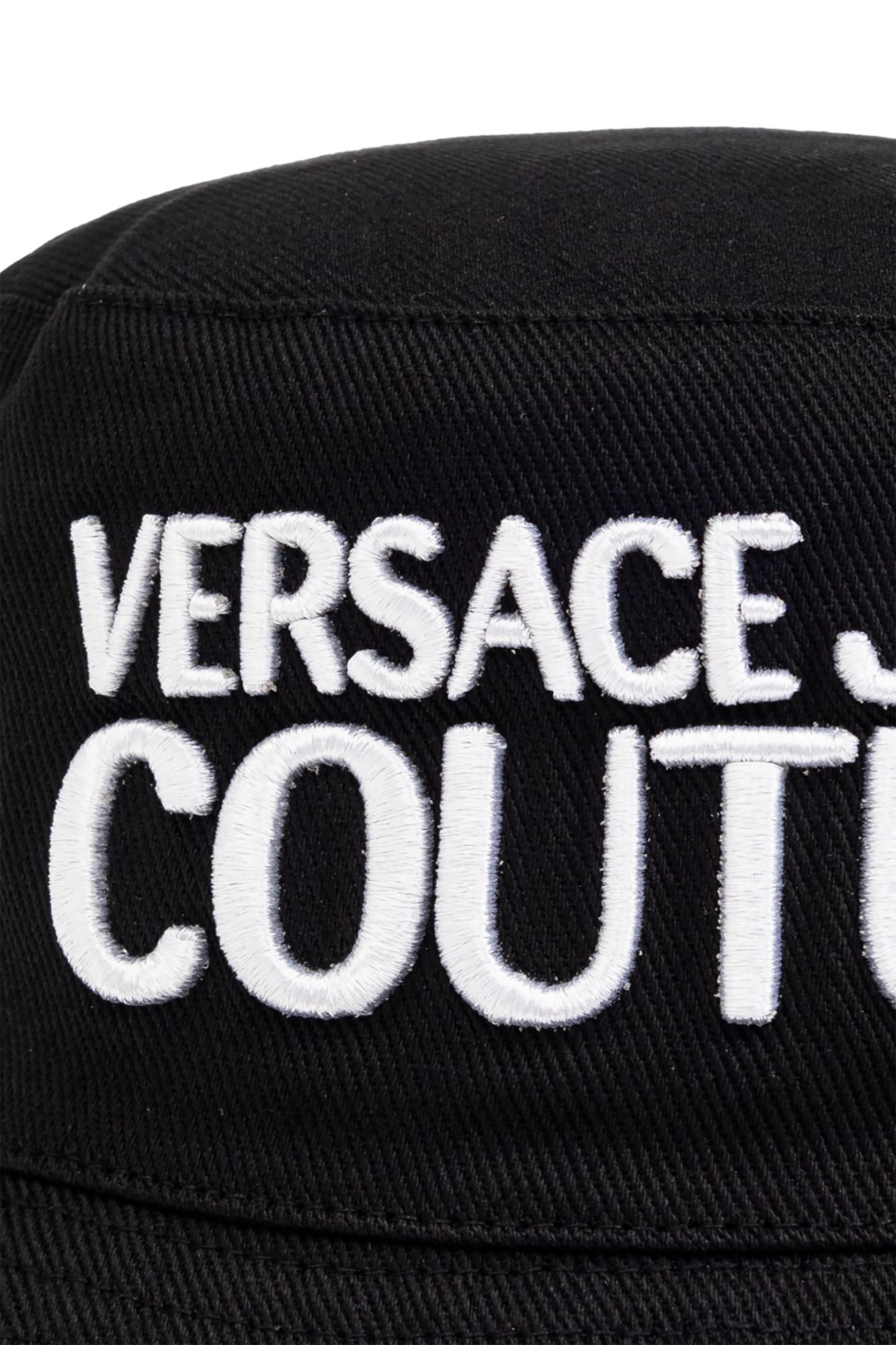 ハット VERSACE JEANS COUTURE Woman Hat Black 78HAZK04ZG365 899 Black Hat with embroidered logo Versace Jeans Couture